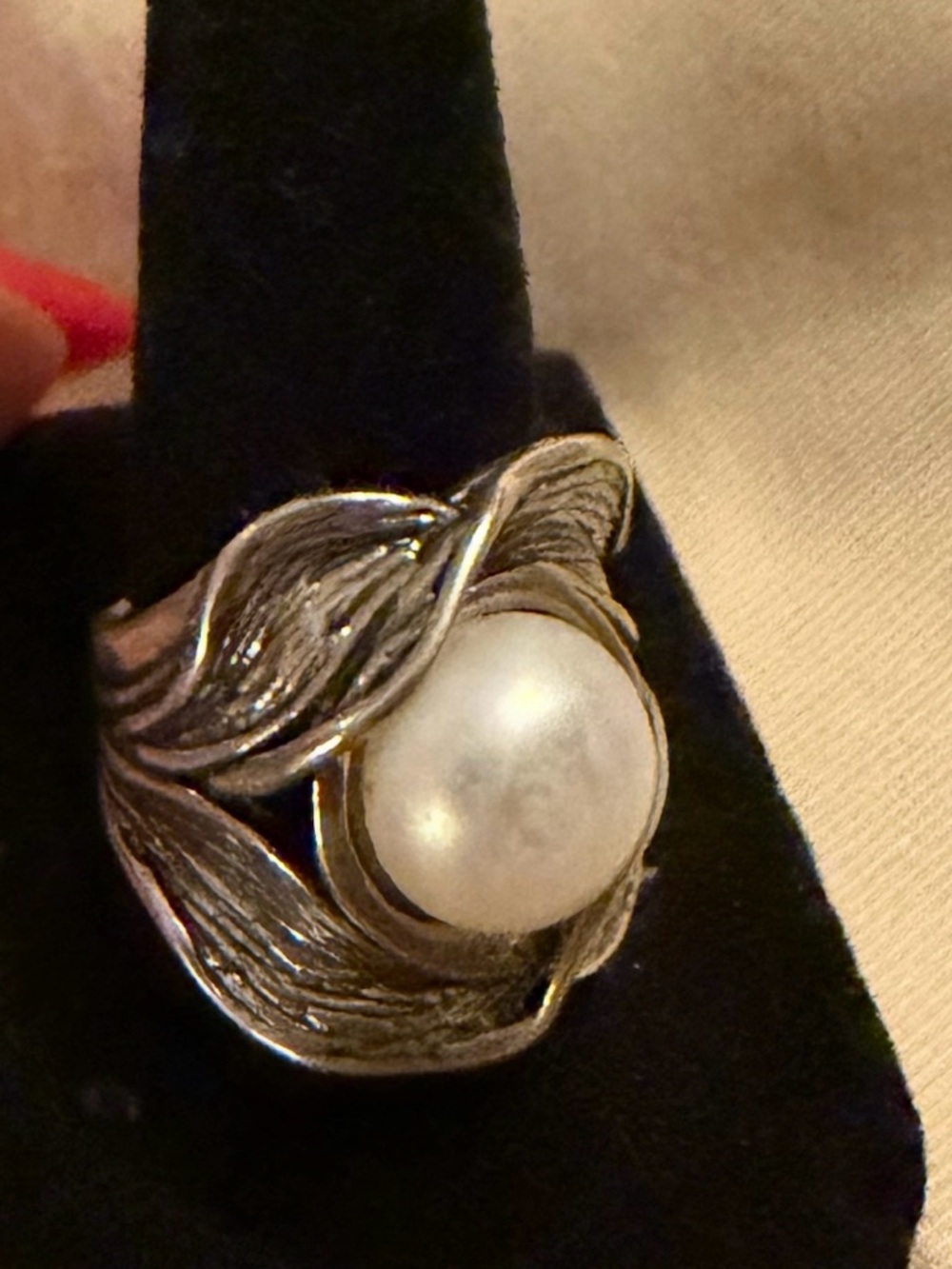 .925  Sterling Silver Classic Freshwater Pearl Ring Handcrafted in Israel.